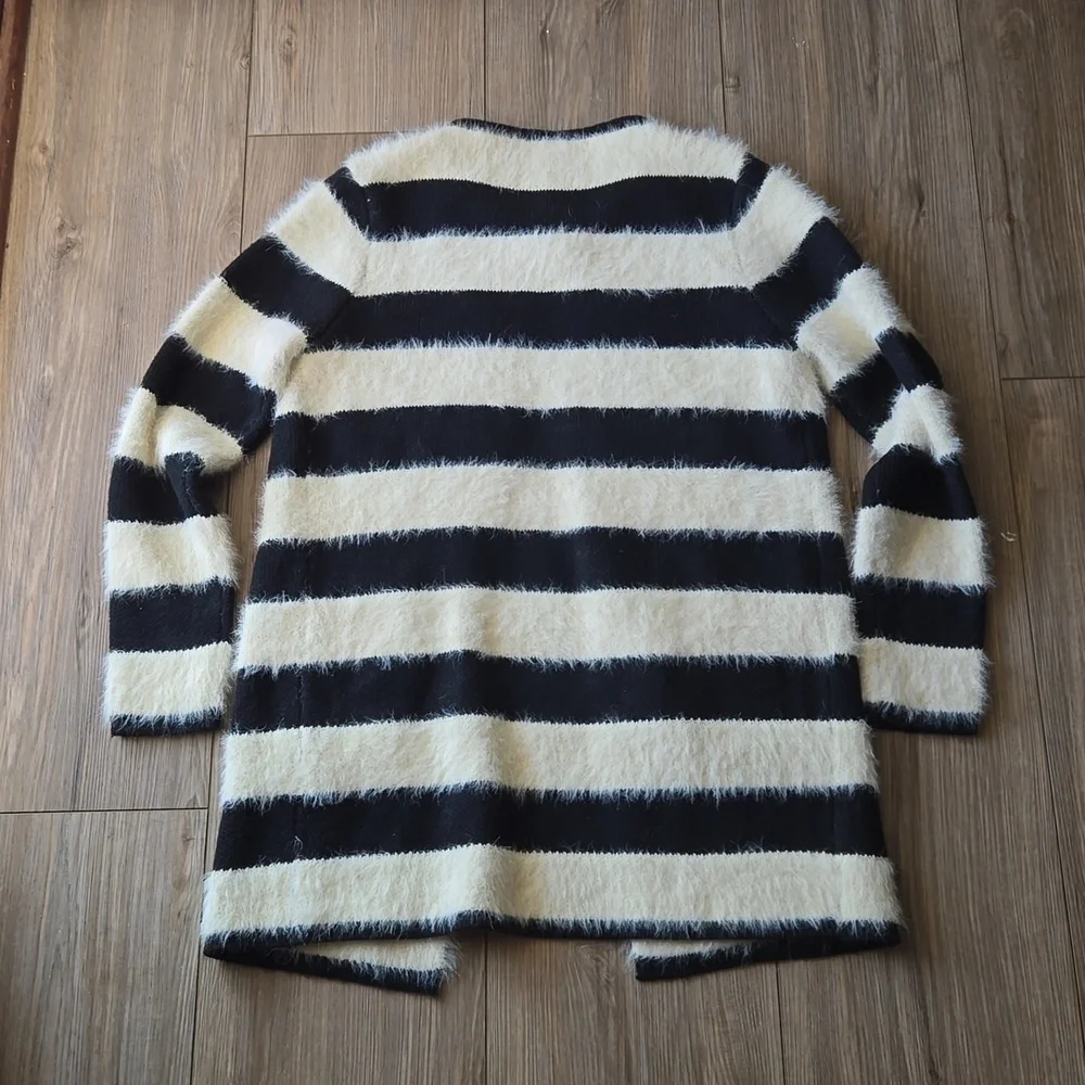 Ya Los Angeles Black and White Striped Cardigan